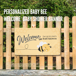 Personalised Baby Bee Welcome: Baby Shower Banner
