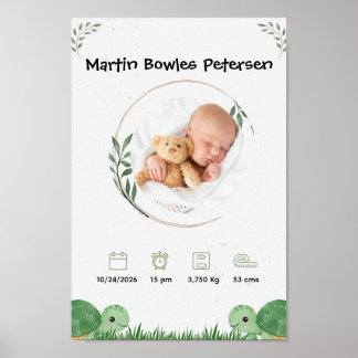 Personalised Baby Birth Announcement Poster