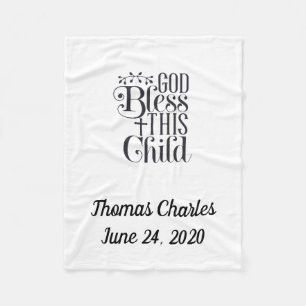 Personalised Baby Blanket God Bless This Child