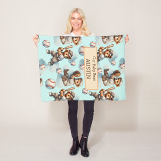 Personalised Baby Blanket – Watercolor Teddy Bears