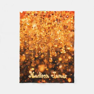 Personalised Baby Blanket With Gold Faux Sparkle