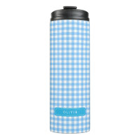 Personalised Baby Blue Gingham Monogram