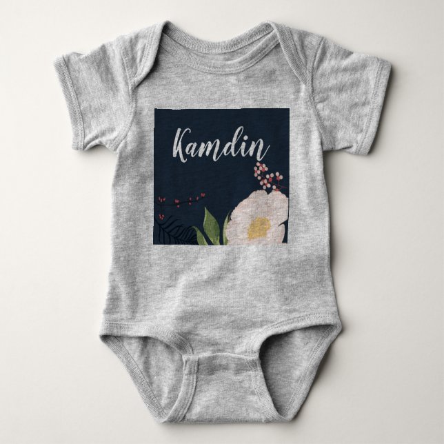 Personalised Baby Body Suit Baby Pink Cosmos on Na Baby Bodysuit (Front)