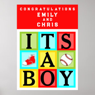 Personalised Baby Boy Baby Shower Poster