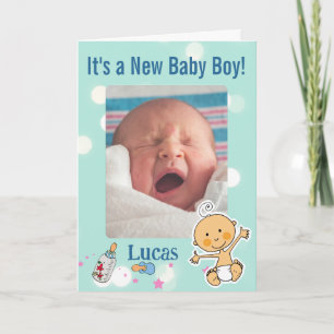 Personalised Baby Boy Birth Announcement