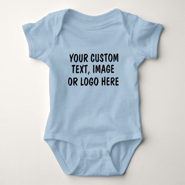 Personalised Baby Boy Bodysuit - Custom Blue Desig (Front)