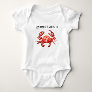 Personalised Baby Boy Crab Baby Bodysuit