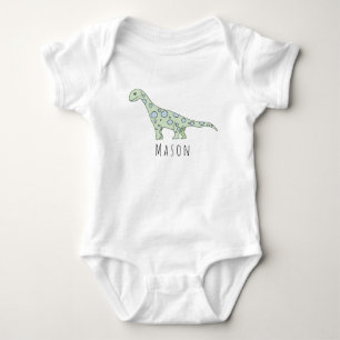Personalised Baby Boy Doodle Dinosaur with Name Bodysuit