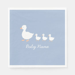 Personalised Baby Boy Duckling Party Napkins