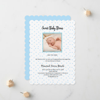 Personalised Baby Boy Funeral Service Invitations