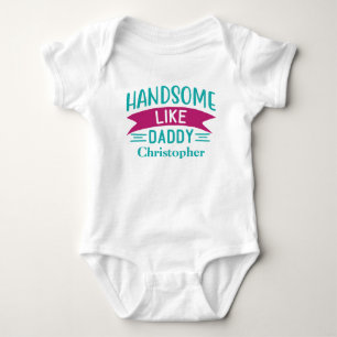 Personalised Baby Boy Gift Handsome Like Daddy Bodysuit