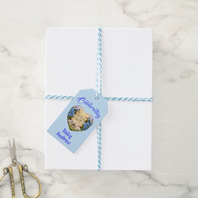 Personalised Baby Boy Gift Tag (With Twine)
