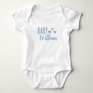 Personalised Baby boy Hearts name Bodysuit