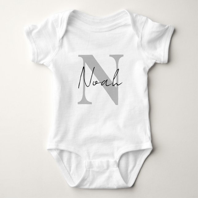 Personalised Baby Boy Name Pregnancy Announcement Bodysuit (Front)