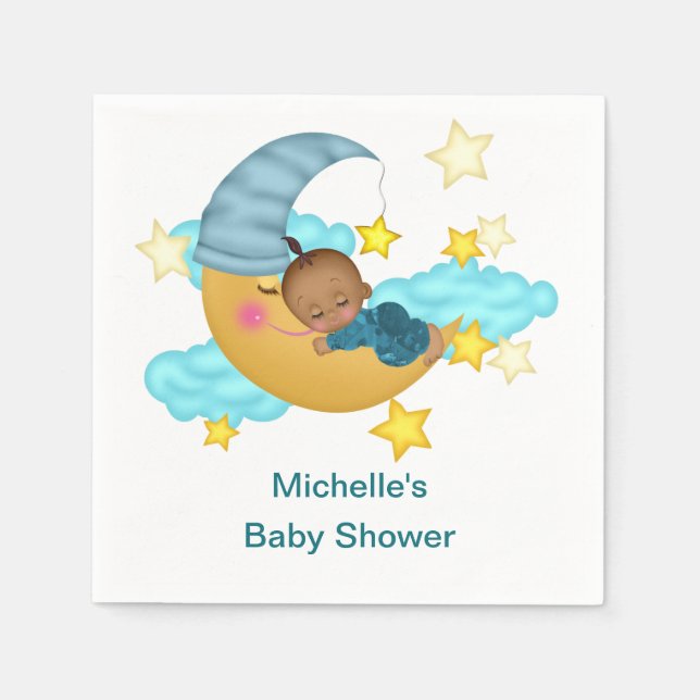 Personalised Baby Boy on a Cloud Napkin (Front)