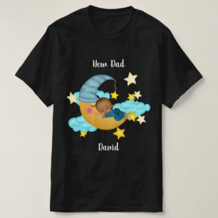 Personalised Baby Boy on a Moon Art T-Shirt