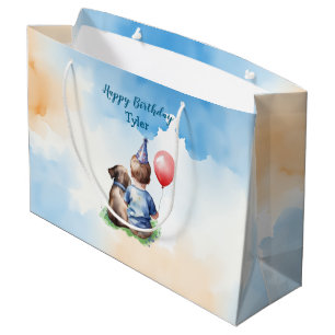 Personalised Baby Boy's Birthday Large Gift Bag