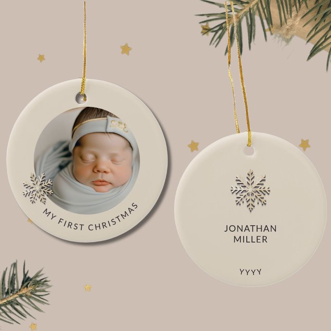 Personalised Baby Boy's First Christmas Ornament (Creator Uploaded)