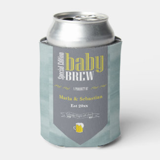 Personalised Baby Brew Beer Label Funny Shower  Can Cooler
