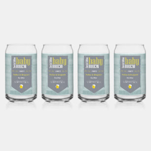 Personalised Baby Brew Beer Label Funny Shower Can Glass
