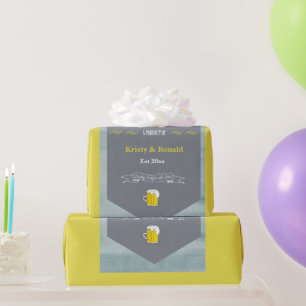 Personalised Baby Brew Beer Label Funny Shower Wrapping Paper