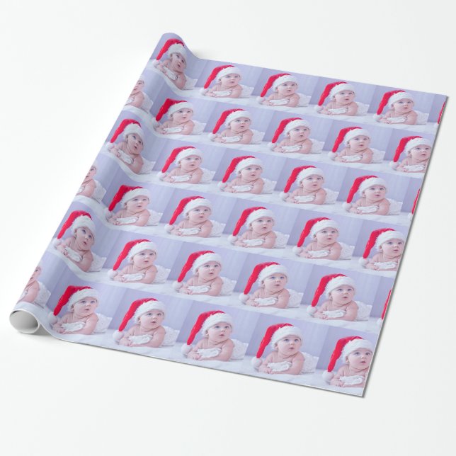 Personalised Baby Christmas Wrapping Paper (Unrolled)