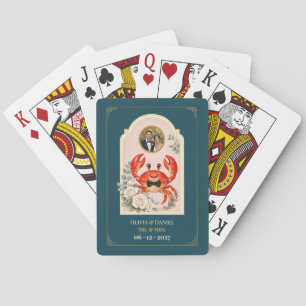 Personalised Baby Crab Wedding Favour Photo Playing Cards