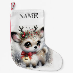 Personalised Baby Deer Small Christmas Stocking