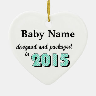 Personalised Baby Designed & Packaged 2015 Ceramic Tree Decoration