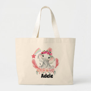 Personalised Baby diaper Large Tote Bag