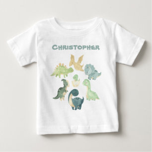 Personalised Baby Dinosaur Baby T-Shirt