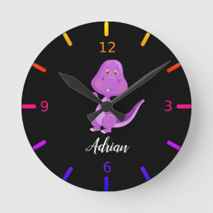 Personalised Baby Dinosaur Round Clock