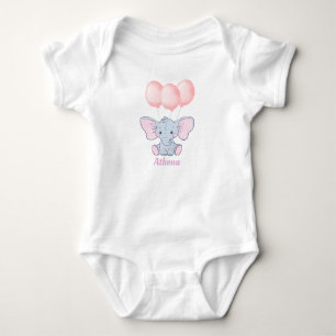 Personalised Baby Elephant Baby Bodysuit