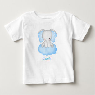 Personalised  Baby Elephant Baby T-Shirt