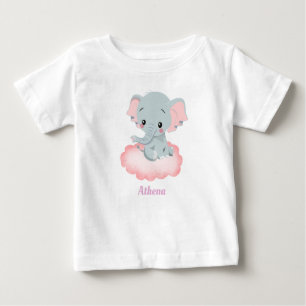 Personalised Baby Elephant  Baby T-Shirt