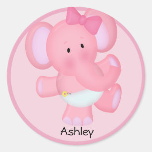 Personalised Baby Elephant Sticker