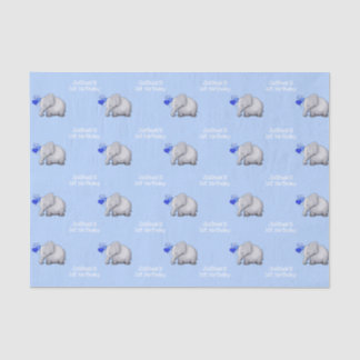 Personalised Baby Elephants 1st Kid Birthday Party Tissue Paper