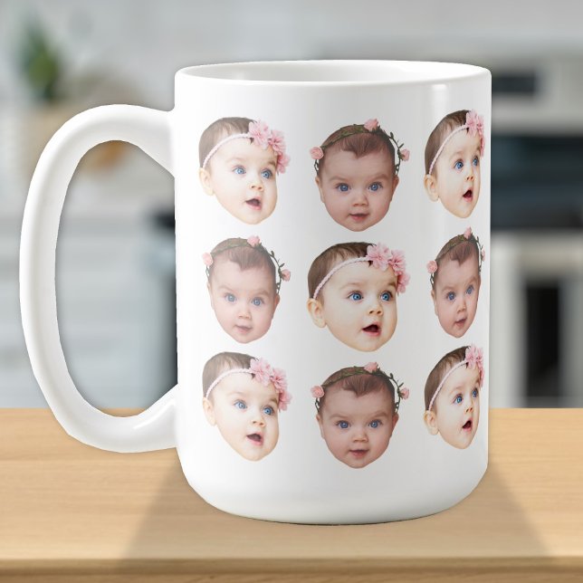 Personalised Baby Face 2 Photos Cute Coffee Mug (Creator Uploaded)