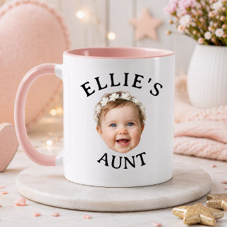 Personalised Baby Face Aunt custom photo gift Mug