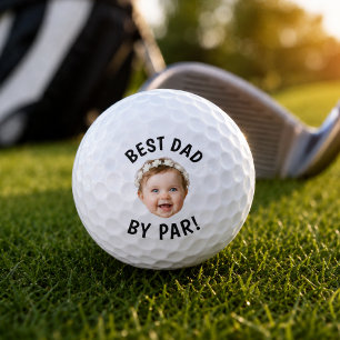 Personalised Baby Face BEST DAD BY PAR! Golf Balls