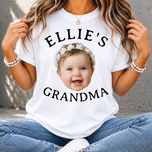 Personalised Baby Face Grandma Custom photo gift T-Shirt