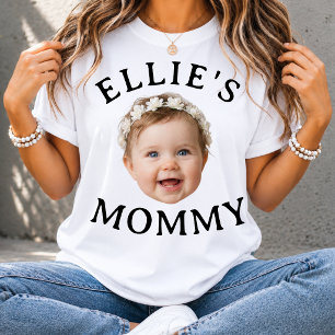 Personalised Baby Face Mummy Custom photo gift T-Shirt