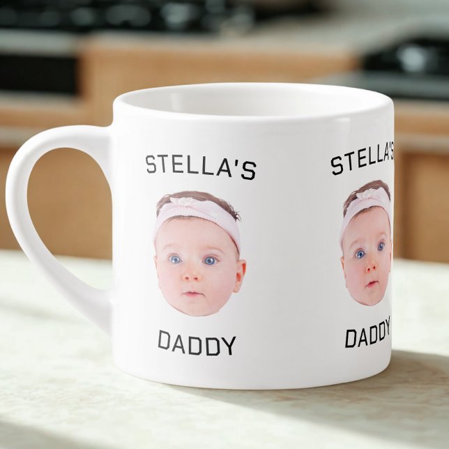 Personalised Baby Face Photo Dad Gift Espresso Cup (Creator Uploaded)