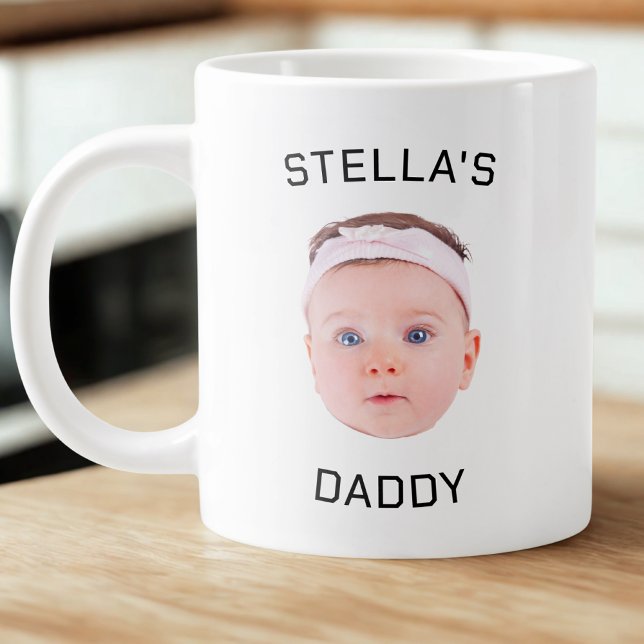 Personalised Baby Face Photo Dad Gift Large Coffee Mug (Creator Uploaded)