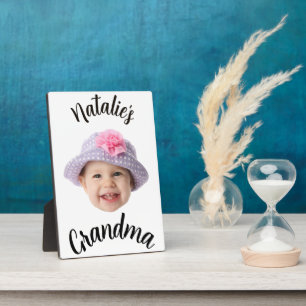 Personalised Baby Face Photo Name Grandma Gift Plaque