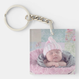 Personalised Baby Family Photo Key Chain