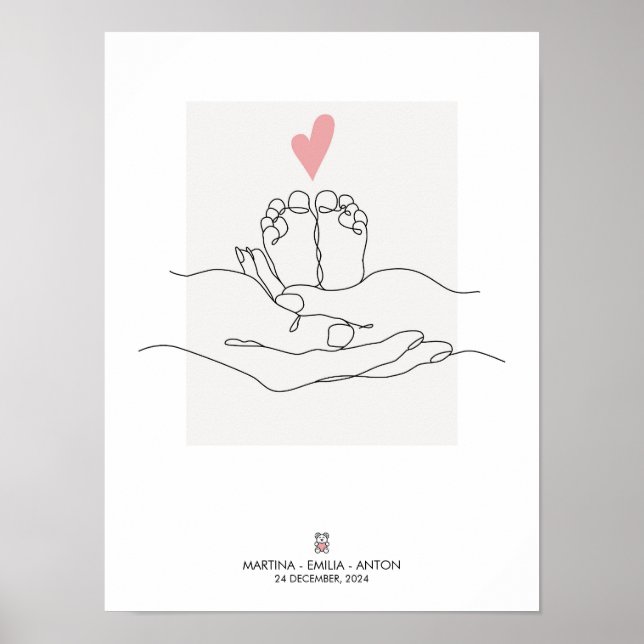 Personalised Baby Feet Poster (Front)