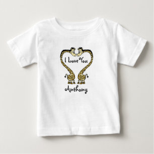 Personalised Baby Fine Jersey T-Shirt/Giraffes T-Shirt