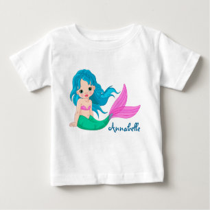 Personalised Baby Fine Jersey T-Shirt/Mermaid Baby T-Shirt