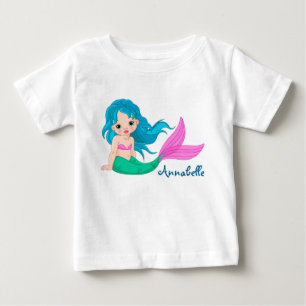 Personalised Baby Fine Jersey T-Shirt/Mermaid T-Shirt